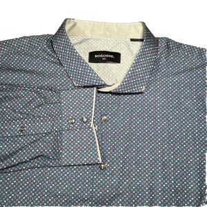 Bogosse Men’s 5XL Polka Dot Long Sleeve Button Down‎ Shirt NWOTS